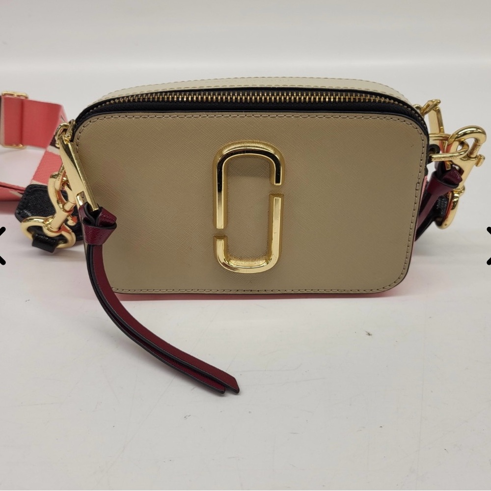 Marc Jacobs Tan Crossbody Bag with Gold Accents